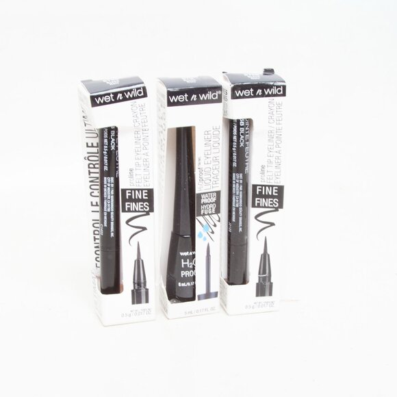 wet n wild Black Eyeliner (2) Felt Tip Eyeliner and (1) liquid Eyeliner - Picture 5 of 5